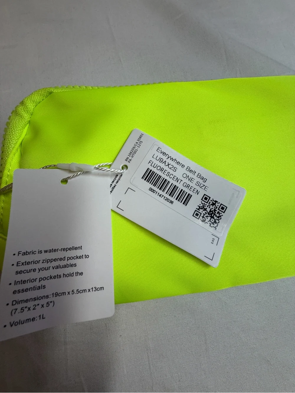 lululemon athletica Neon Lime Cosmetic Pouch